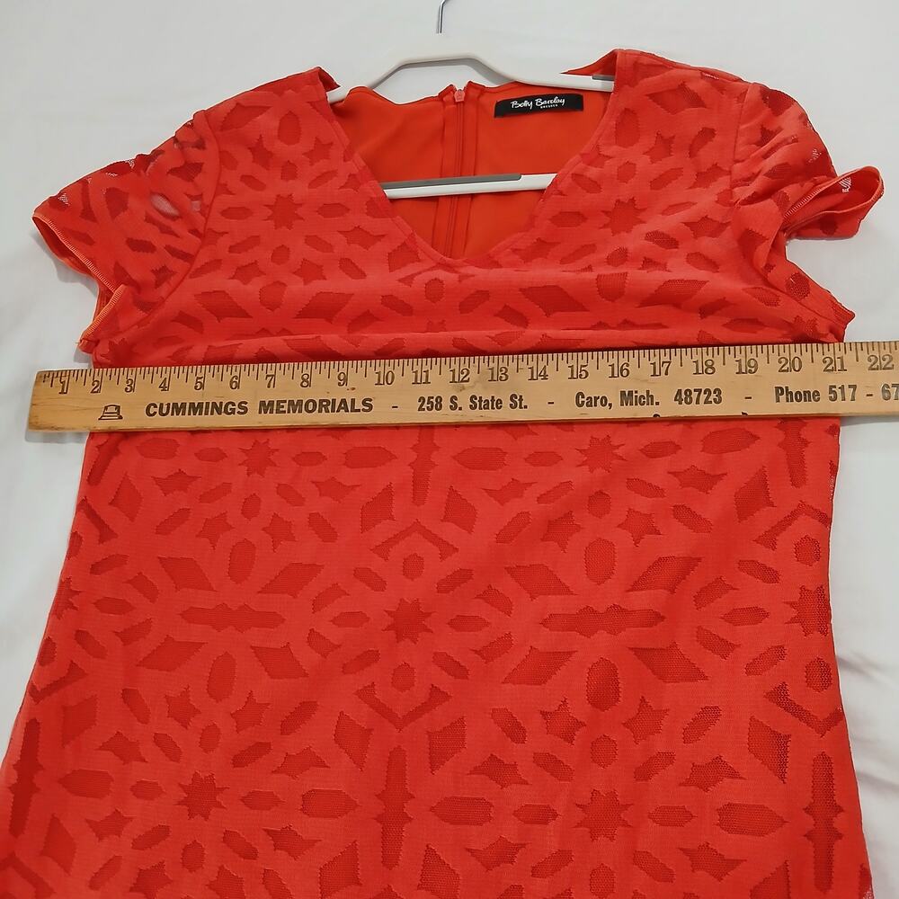 Betty Barclay Dresses 12 short-sleeve v-neck geometric-lace lined pumpkin dress - Picture 9 of 12